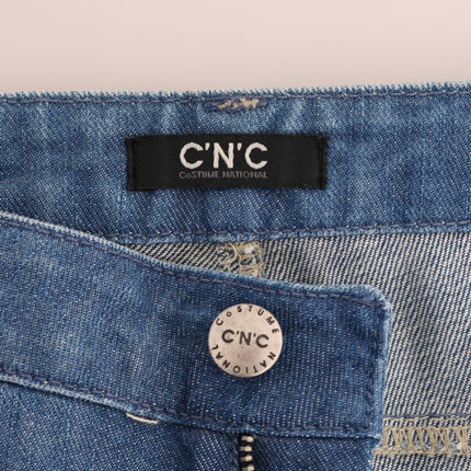 Costume National Blue Wash Cotton Boyfriend Fit Jeans