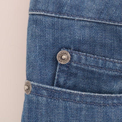Costume National Blue Wash Cotton Boyfriend Fit Jeans