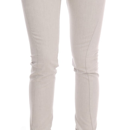 Costume National White Cotton Stretch Slim Jeans