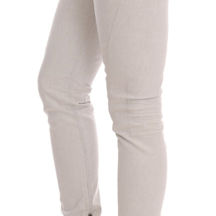 Costume National White Cotton Stretch Slim Jeans