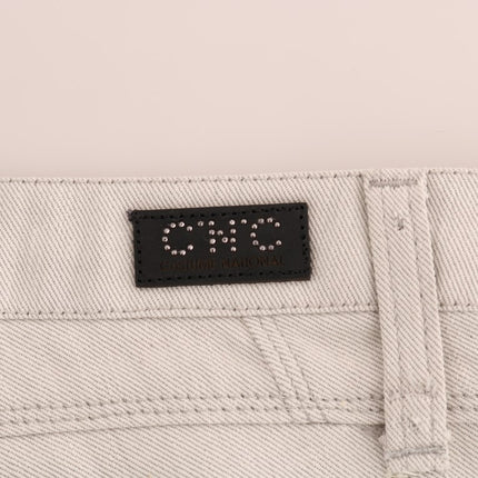 Costume National White Cotton Stretch Slim Jeans