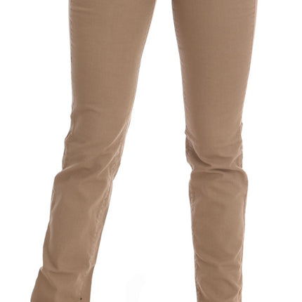 Costume National Beige Cotton Stretch Slim Fit Jeans