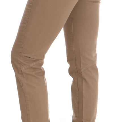 Costume National Beige Cotton Stretch Slim Fit Jeans