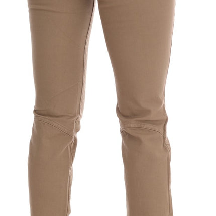 Costume National Beige Cotton Stretch Slim Fit Jeans