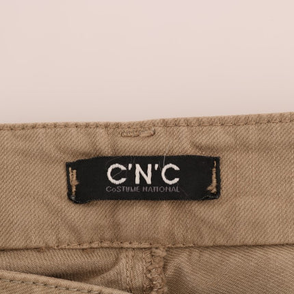 Costume National Beige Cotton Stretch Slim Fit Jeans