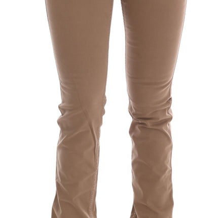 Costume National Beige Cotton Stretch Slim Fit Jeans