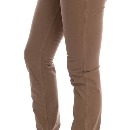Costume National Beige Cotton Stretch Slim Fit Jeans