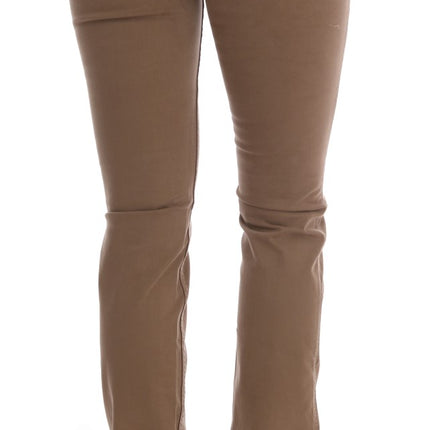 Costume National Beige Cotton Stretch Slim Fit Jeans