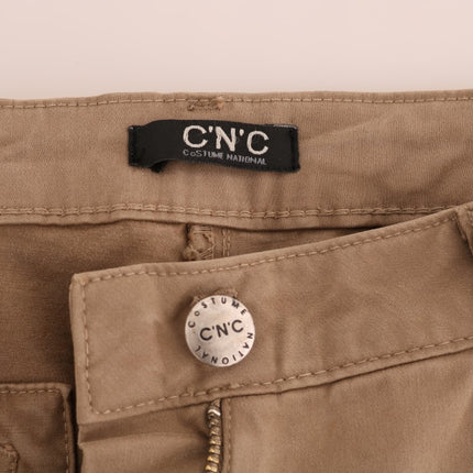 Costume National Beige Cotton Stretch Slim Fit Jeans