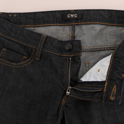 Costume National Dark Blue Cotton Classic Fit Jeans