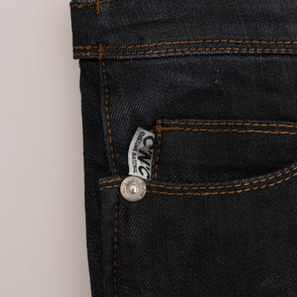 Costume National Dark Blue Cotton Slim Fit Jeans