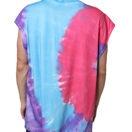 Dolce & Gabbana Multicolor Tie Dye Cotton Sleeveless T-shirt