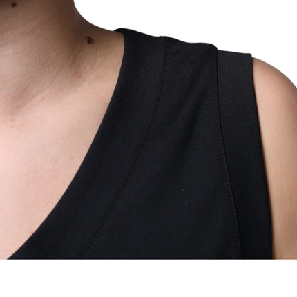Dolce & Gabbana Black Cotton Born To Be Free Sleeveless T-shirt