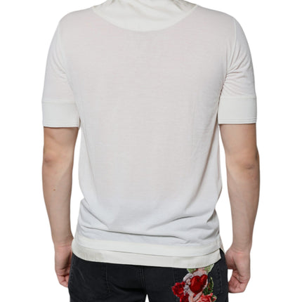 Dolce & Gabbana Off White Cotton Short Sleeves T-shirt