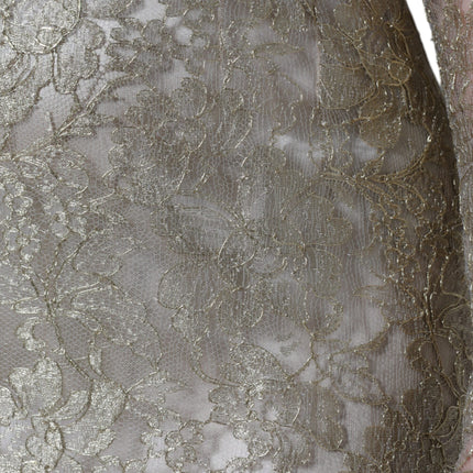 Dolce & Gabbana Gold Floral Lace A-line Sheath Mini Dress