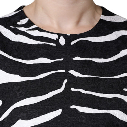 Dolce & Gabbana Black White Zebra A-line Sheath Mini Dress