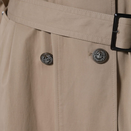 Dolce & Gabbana Khaki Double Breasted Trench Coat Jacket