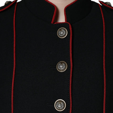 Dolce & Gabbana Black Single Breasted Trench Coat Jacket