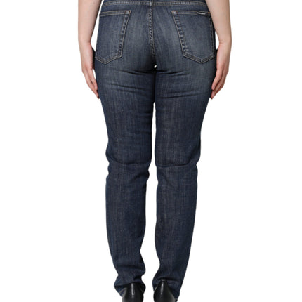 Dolce & Gabbana Dark Blue Cotton Stretch Skinny Denim Jeans