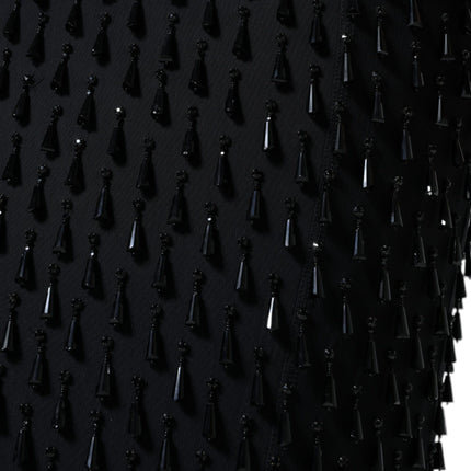 Dolce & Gabbana Black Embellished Pencil Cut Midi Skirt
