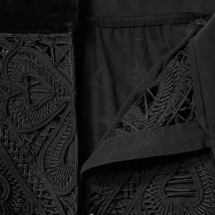 Dolce & Gabbana Black Floral Lace HighWaist Pencil Cut Skirt