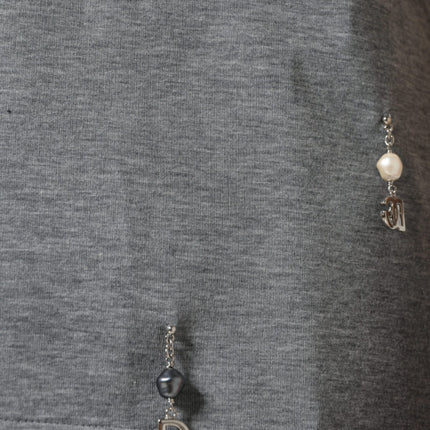 Dolce & Gabbana Gray Cotton Blend Embellished Tee T-shirt