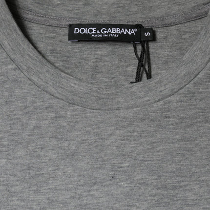 Dolce & Gabbana Gray Cotton Blend Embellished Tee T-shirt