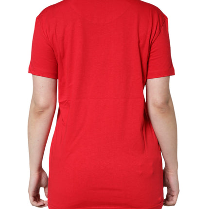 Dolce & Gabbana Red Cotton Crew Neck Short Sleeve Tee T-shirt