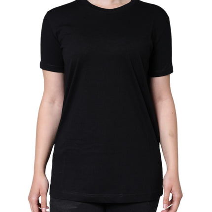Dolce & Gabbana Black Cotton Crew Neck Short Sleeve T-shirt Dolce & Gabbana