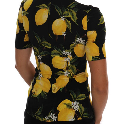 Dolce & Gabbana Multicolor Lemon Silk Stretch T-Shirt