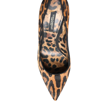 Dolce & Gabbana Brown Leopard Calf Hair Heels Pumps Shoes
