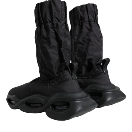 Dolce & Gabbana Black Slip On Wave Socks Sneakers Shoes