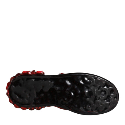 Dolce & Gabbana White Red Crystals Leather Portofino Sneakers Shoes