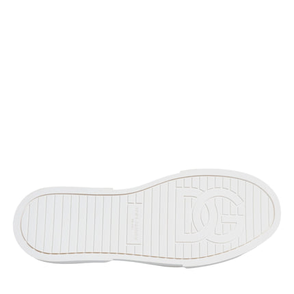 Dolce & Gabbana Pink White Canvas Logo Low Top Sneakers Shoes