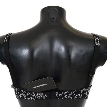 Dolce & Gabbana Black Silk White Lace Stretch Underwear Bra