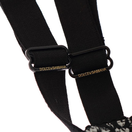 Dolce & Gabbana Black Silk White Lace Stretch Underwear Bra