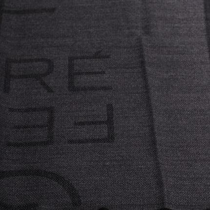 GF Ferre Dark Gray Wool Viscose Foulard Patterned Scarf