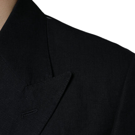 Dolce & Gabbana Black Linen Double Breasted Dress Blazer