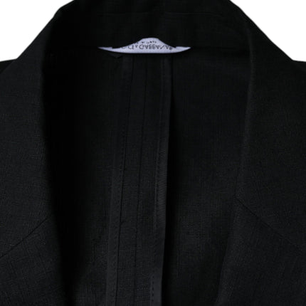 Dolce & Gabbana Black Linen Double Breasted Dress Blazer
