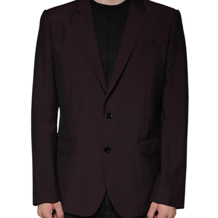 Dolce & Gabbana Bordeaux Wool Single Breasted Dress Blazer
