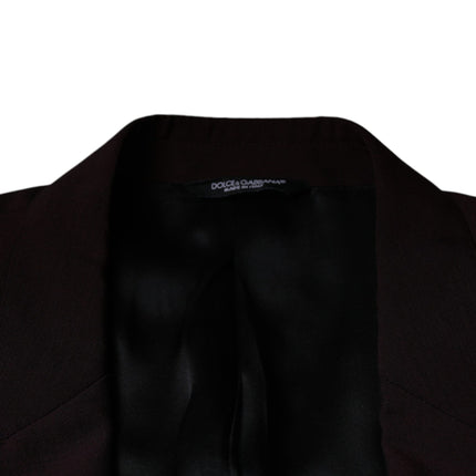 Dolce & Gabbana Bordeaux Wool Single Breasted Dress Blazer