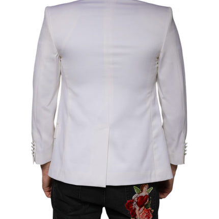 Dolce & Gabbana Off White Wool Single Breasted Dress Blazer