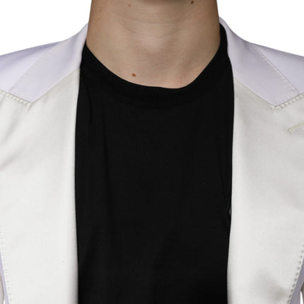 Dolce & Gabbana Off White Wool Single Breasted Dress Blazer