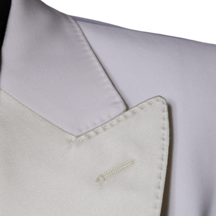 Dolce & Gabbana Off White Wool Single Breasted Dress Blazer
