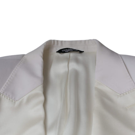 Dolce & Gabbana Off White Wool Single Breasted Dress Blazer