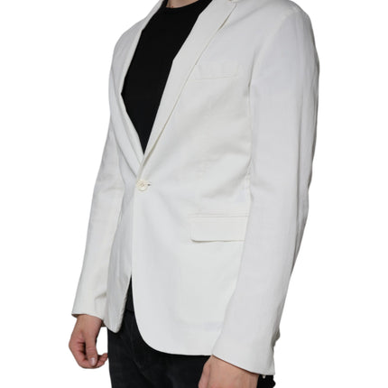 Dondup White Single Breasted One Button Dress Formal Blazer