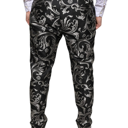 Dolce & Gabbana Black Jacquard Skinny Dress Pants