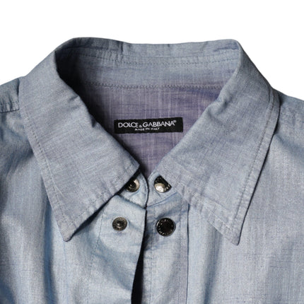 Dolce & Gabbana Light Blue Cotton Button Down Casual Shirt