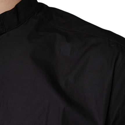 Dolce & Gabbana Black Cotton Button Down Men Casual Shirt