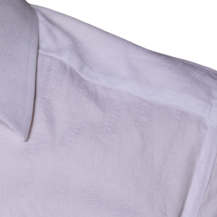 Dolce & Gabbana White Cotton Men Dress GOLD Formal Shirt